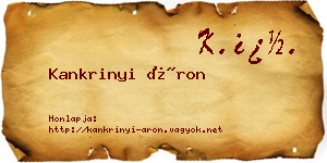 Kankrinyi Áron névjegykártya